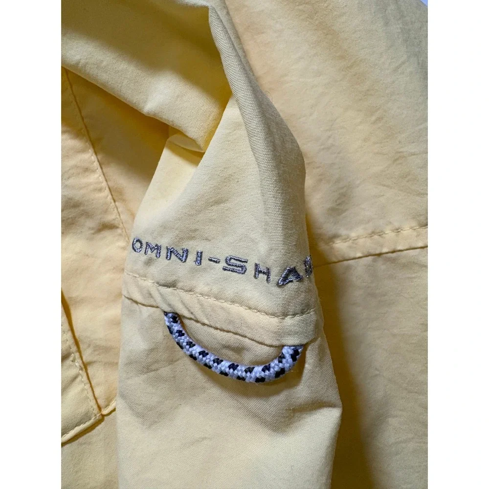 Columbia PFG Button Up Shirt XXL Yellow Omni-Shade‎ Fishing Vented Outdoor Mens